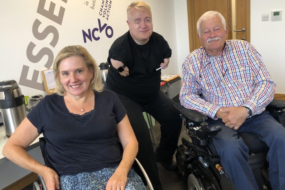 Tracey Proudlock, Geoff Adams-Spink and Phil Friend sat together smiling at the camera